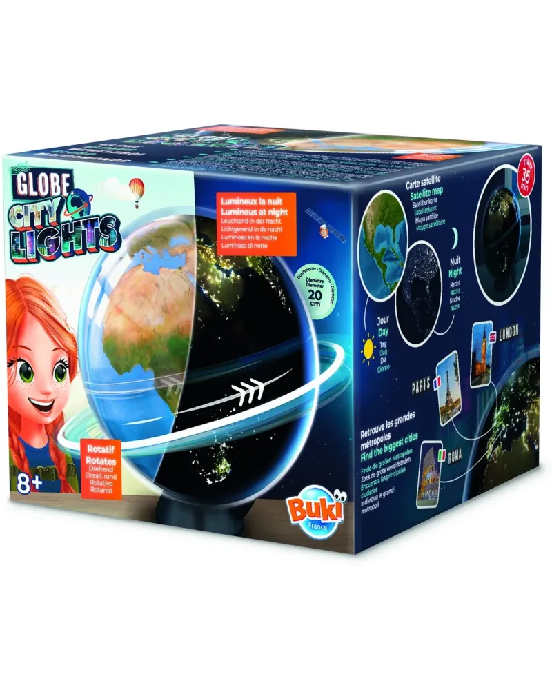 GLOBE CITYLIGHTS Un globe rotatif avec les frontières géographiques...