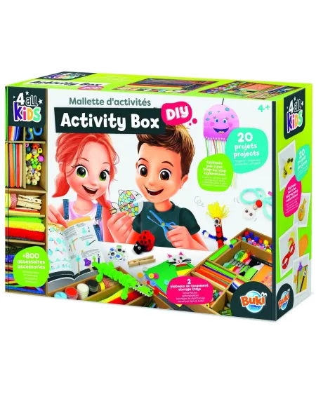 MALLETTE D'ACTIVITES  Contient : fils chenille, perles, papier, gom...