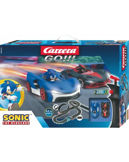 CIRCUIT 4.9M SONIC  4 M 90. 2 voitures. Adaptateur inclus. CAR62566...