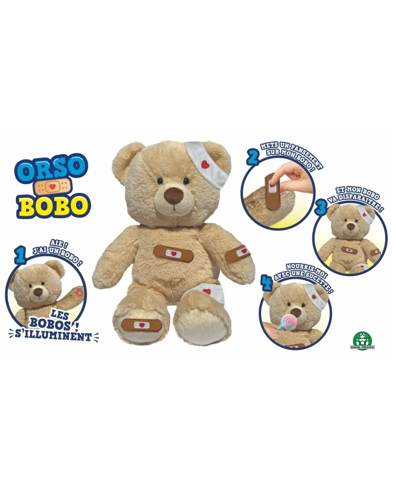 ORSO BOBO  Il te dit où il a bobo, la partie de son corps à soigner...