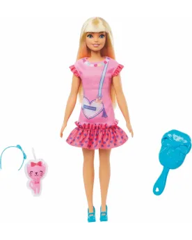 BARBIE MY FIRST BLONDE + CHAT  34,30 cm soit 5 cm de plus qu'une Ba...