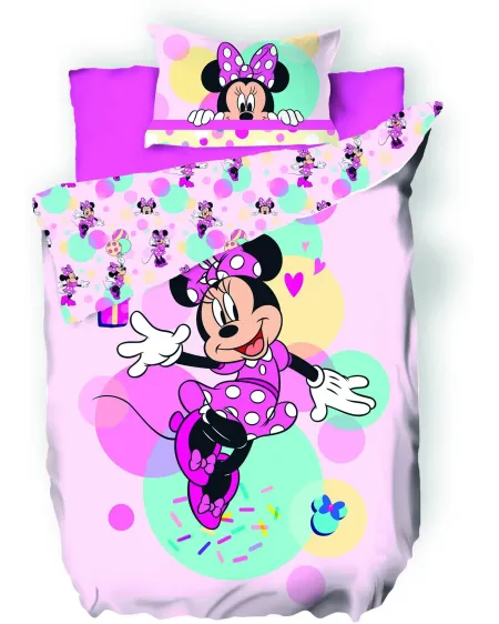 HOUSSE COUETTE POLYCOTON MINNIE  Housse : 140 x 200 cm + 1 taie. En...