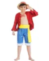 COST. ONE PIECE LUFFY 9/10 ANS  Veste, bermuda, ceinture et chapeau...