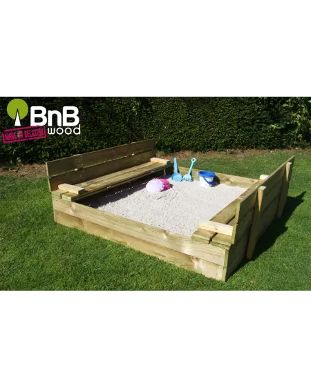 BAC A SABLE BANCS ET COUVERCLES 120X120  2 bancs et 1 couvercle. 12...