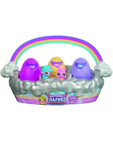 HATCHIMALS PANIER DE PRINTEMPS 5 ANIMAUX  Nourris les oeufs grâce a...
