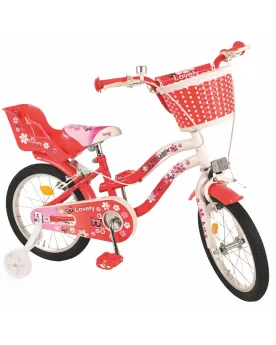 VELO 16" LOVELY PANIER + PORTE BEBE  Roues gonflables, 2 freins, pa...