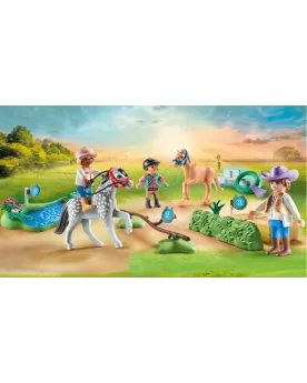 CAVALIERS AVEC PONEYS ET SAUT D'OBSTACLE   PMB71495 PLAYMOBIL Âge M...