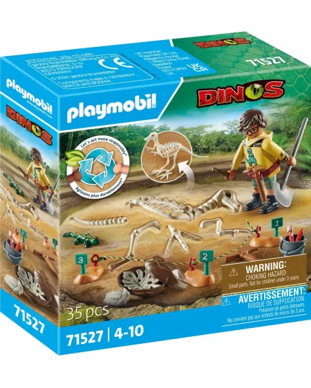 SITE ARCHEOLOGIQUE AVEC SQUELETTE DE DIN   PMB71527 PLAYMOBIL Âge M...