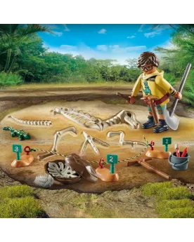 SITE ARCHEOLOGIQUE AVEC SQUELETTE DE DIN   PMB71527 PLAYMOBIL Âge M...