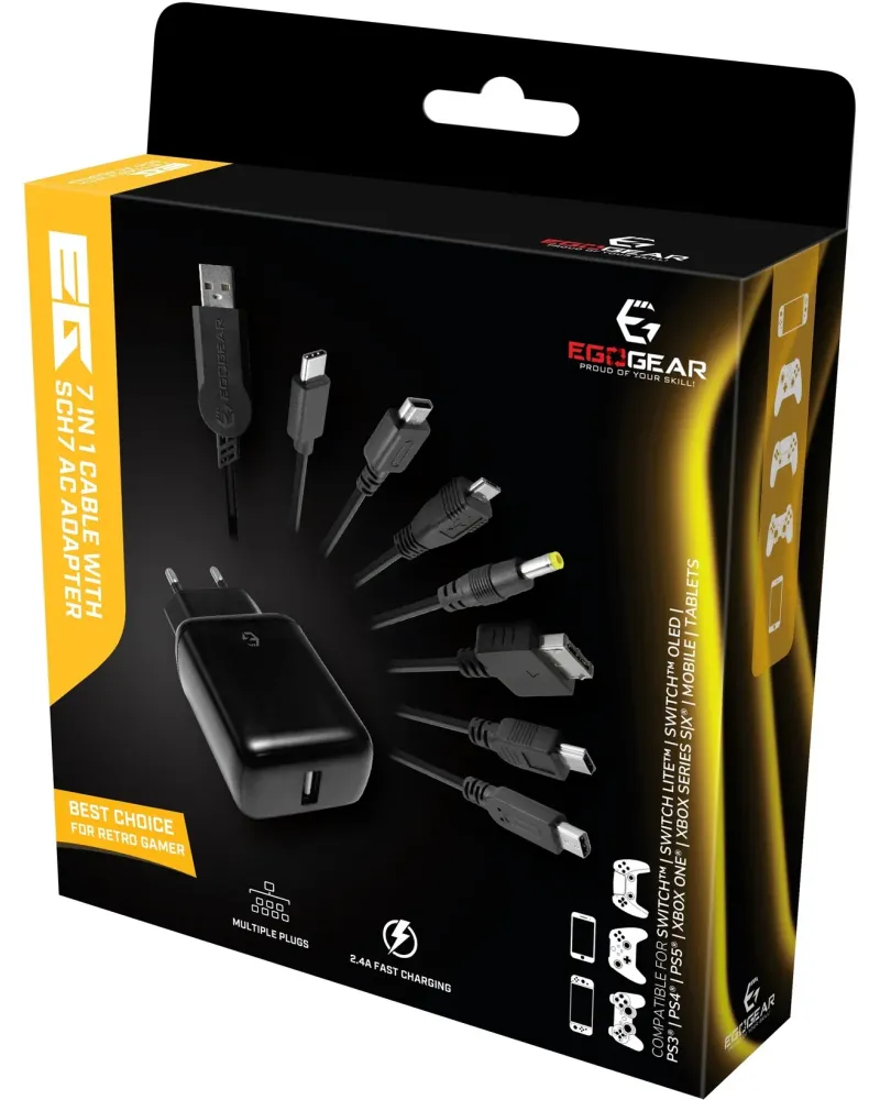 CHARGEUR 7EN1 POUR CONSOLES, MANETTES...  Connecteurs multiples : N...