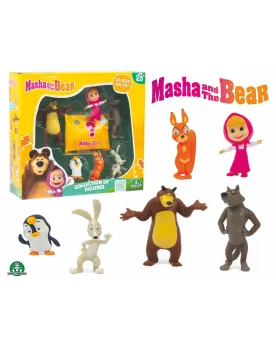 MASHA&MICHKA COFFRET 6 FIG. + SURPRISE  Contient 7 figurines dont 1...