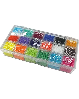 BOITE 18 COMPARTIMENTS PERLES DE COULEUR  18 couleurs de perles de ...
