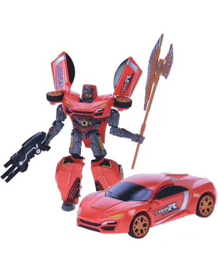 ROBOT TRANSFORMABLE EN VOITURE ASS.  Avec effets sonores et lumineu...