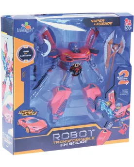 ROBOT TRANSFORMABLE EN VOITURE ASS.  Avec effets sonores et lumineu...