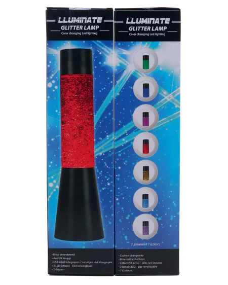 LAMPE GLITTER 32.5CM LEDS 4 COL.  33 H cm. Une lampe relaxante qui ...