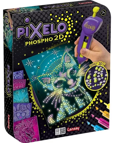 PIXELO PHOSPHO 2D  Réalise des dessins qui brillent dans le noir gr...