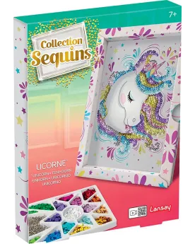 SEQUINS LICORNE  Place les sequins en respectant le code couleur po...