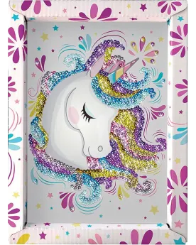 SEQUINS LICORNE  Place les sequins en respectant le code couleur po...