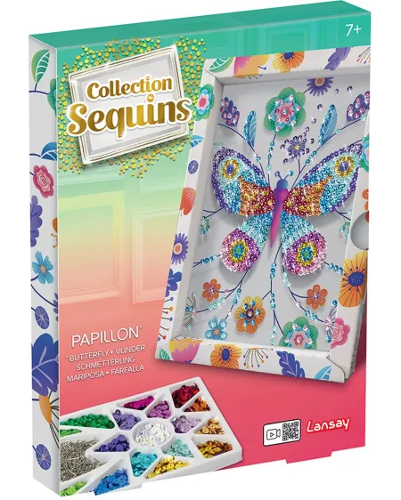 SEQUINS PAPILLON  Place les sequins en respectant le code couleur p...