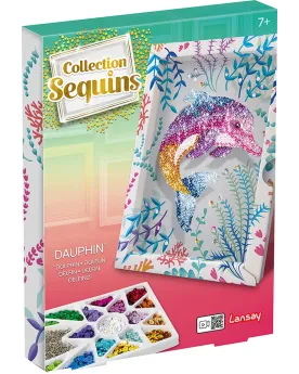SEQUINS DAUPHIN  Place les sequins en respectant le code couleur po...