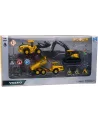 COFFRET 3 VEHICULES DE CHANTIER VOLVO  1 bulldozer, 1 excavatrice e...