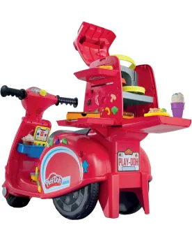 PLAY DOH MON SCOOTER A PIZZA Porteur avec un coffre qui sert de fou...