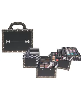 MALLETTE DE MAQUILLAGE GLAMOUR BLACK GLI  Sur 3 niveaux : des fards...