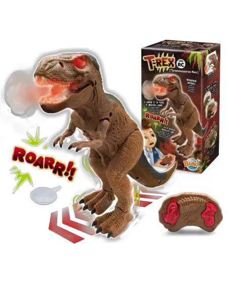 R.C. T-REX CRACHE DE LA FUMEE L/S  21 cm. Il crache de la fumée, ru...