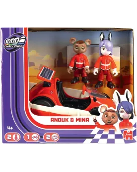 1000 BORNES CHALLENGE ANOUK&MINA  1 véhicule et 2 figurines articul...