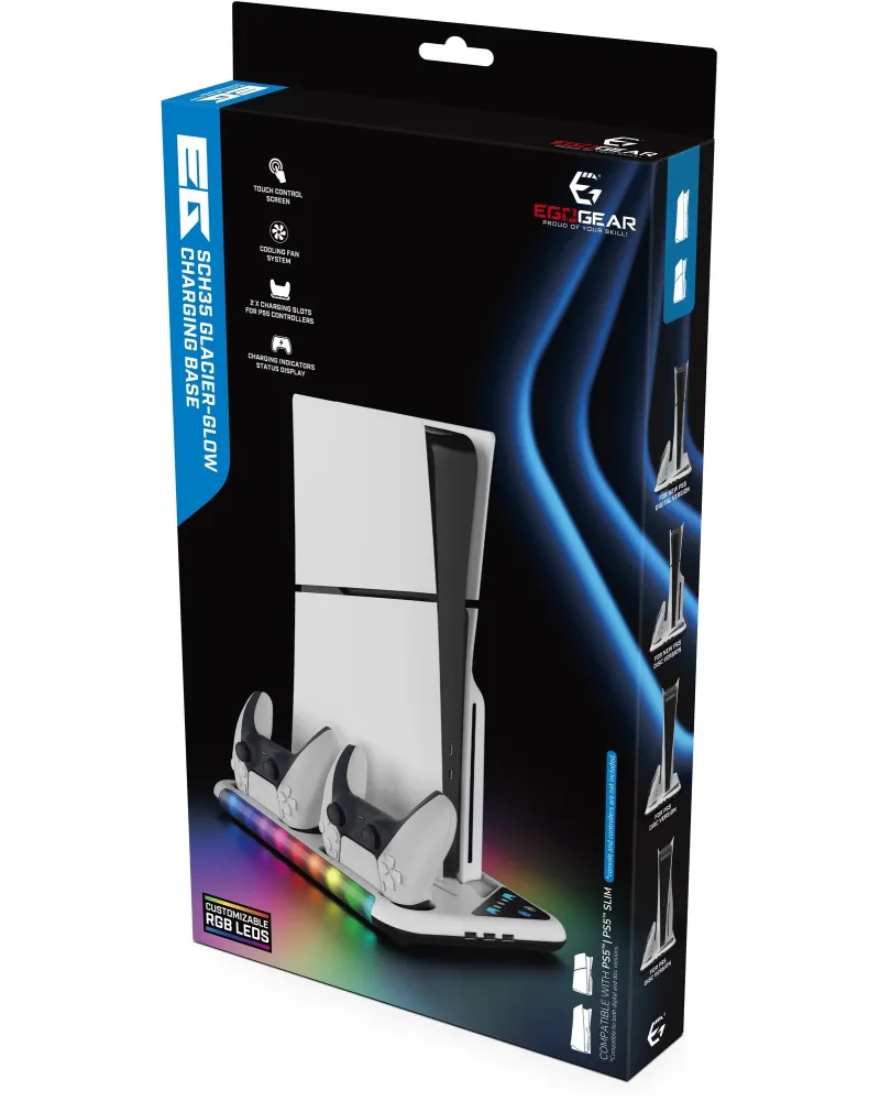 PS5 SUPPORT AVEC REFROID & CHARGE SCH35  Socle pour la console avec...