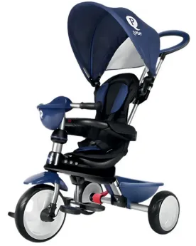 TRICYCLE COSY BLEU  Armature métallique, roues en EVA, 1 canne de d...