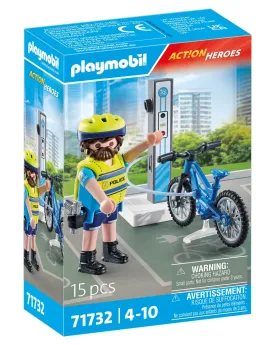 POLICIER ET BORNE DE RECHARGE ELECTRIQUE   PMB71732 PLAYMOBIL Âge M...