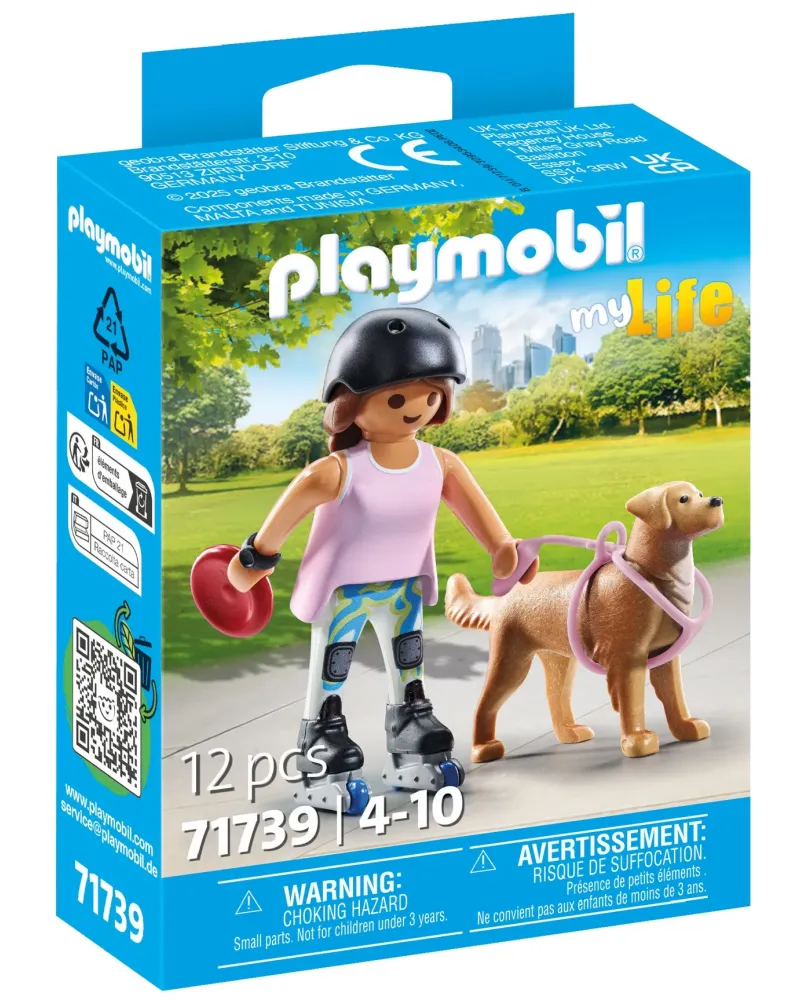 JEUNE FILLE ROLLEUSE AVEC RETRIEVER   PMB71739 PLAYMOBIL Âge Minimu...