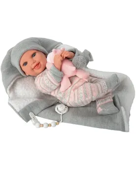 REBORN BEBE NADIA 40CM + COUVERTURE