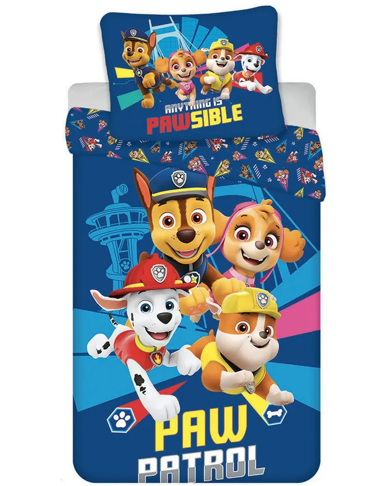 HOUSSE COUETTE POLYCOTON PAW PATROL BLEU