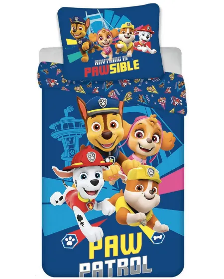 HOUSSE COUETTE POLYCOTON PAW PATROL BLEU