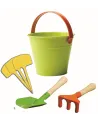SEAU 16CM METAL + ACC. JARDIN