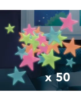 ETOILES 3D PHOSPHORESCENTES COULEUR