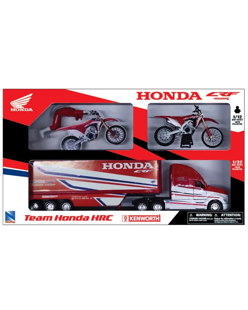 SEMI REMORQUE HONDA 1/32 + MOTOS CROSS