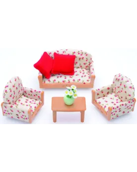 CANAPE/2 FAUTEUILS/TABLE SYLVANIAN  Ce set d'ameublement pour le sa...