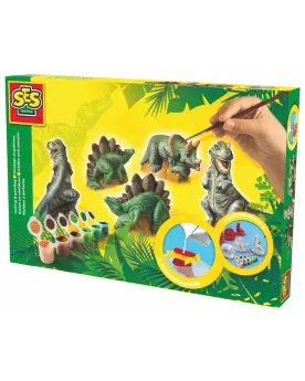 MOULAGES ET PEINTURES DINOS  Moule et peins 3 dinosaures en plâtre....