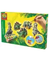MOULAGES ET PEINTURES DINOS  Moule et peins 3 dinosaures en plâtre....