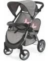 POUSSETTE JOGGER JUMEAUX GRISE PAPILLON  Hauteur ajustable à la poi...