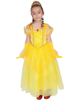 DEGUISEMENT LUXE PRINCESSE JAUNE 5/6  Tiare et gants inclus. Taille...