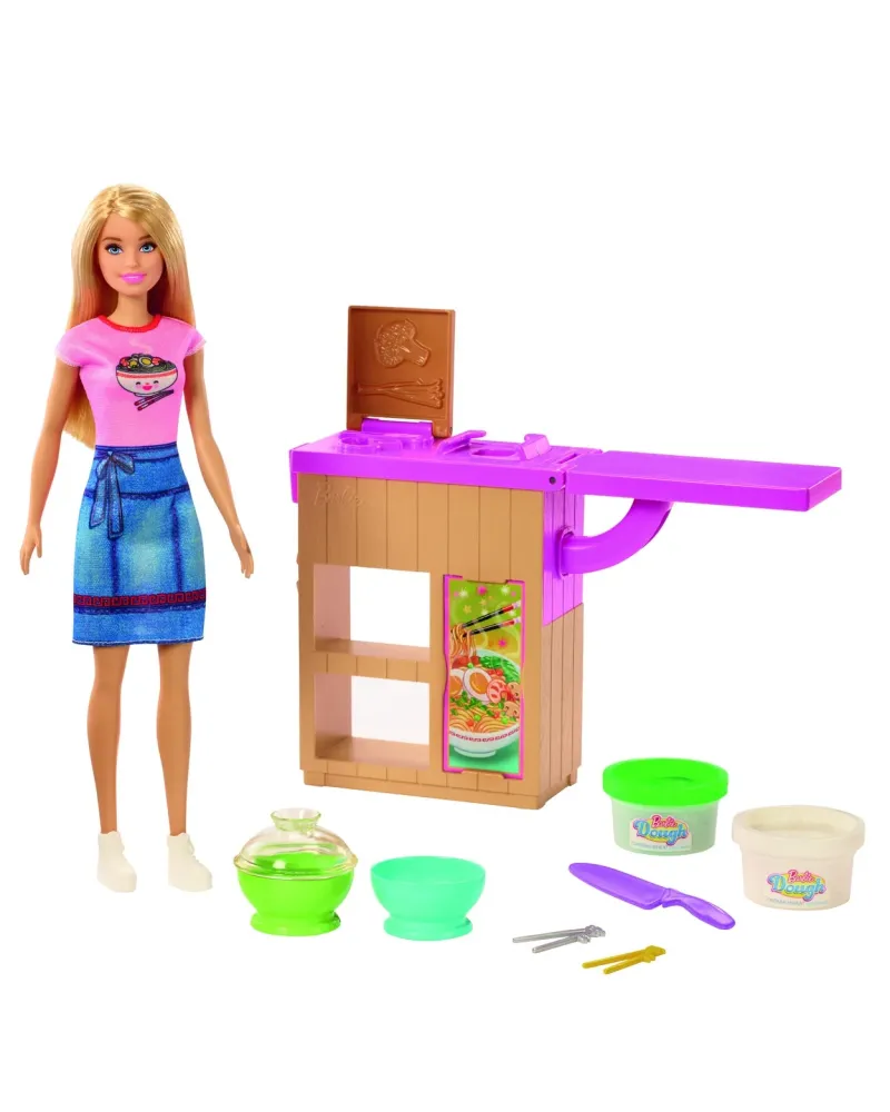 BARBIE ATELIER DE PATES  Moule des spaghettis et des légumes avec l...
