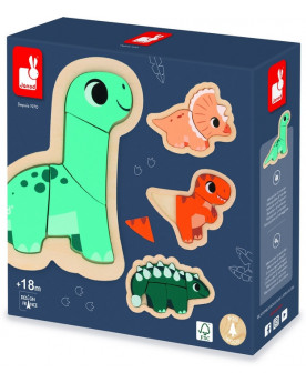 4 PUZZLES EVOLUTIFS DINO