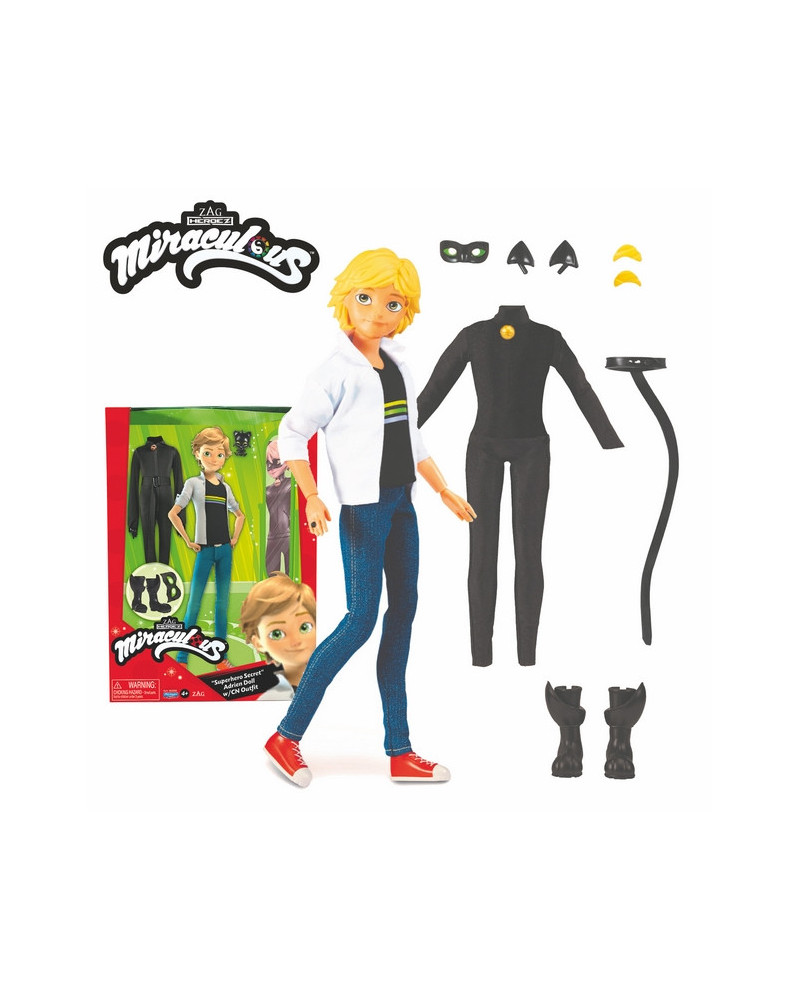 MIRACULOUS ADRIEN 26CM ET SES 2 TENUES