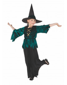 COST SORCIERE GOTHIQUE VERT 7/9 ANS