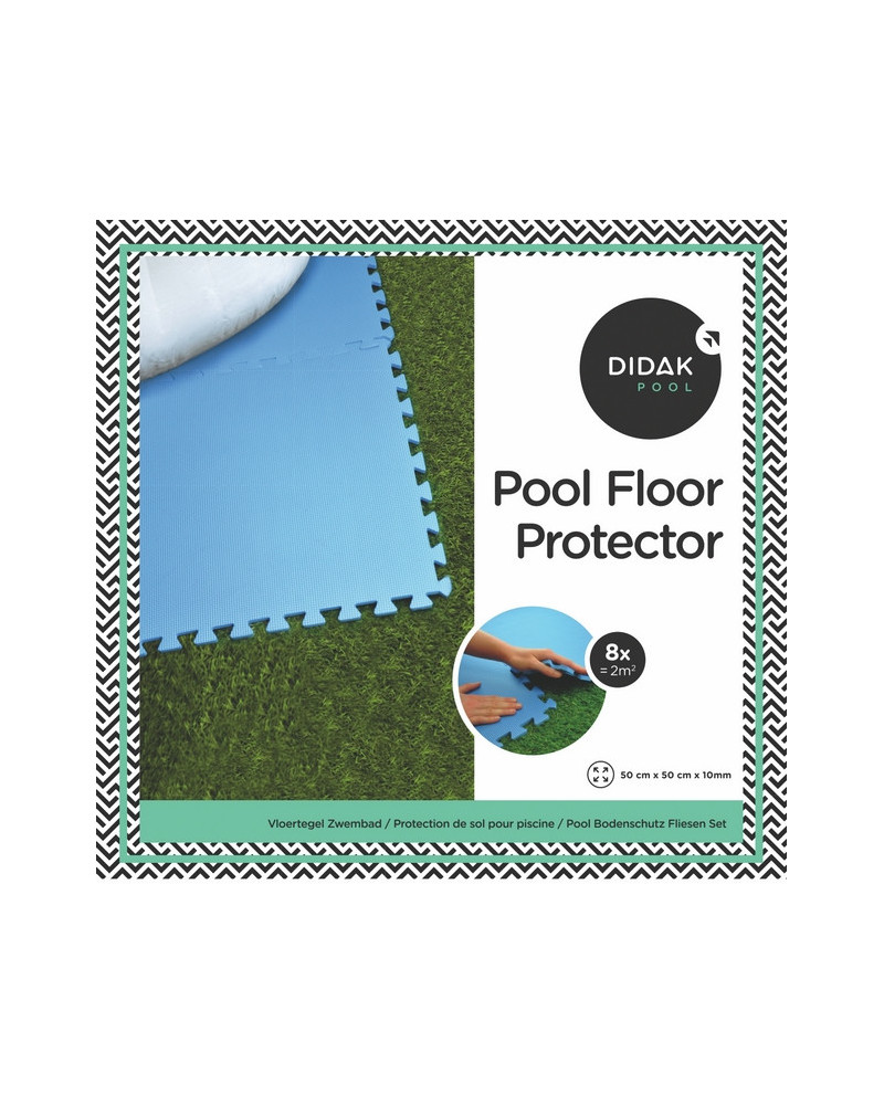 8 DALLES PISCINE 50x50x1CM BLEU